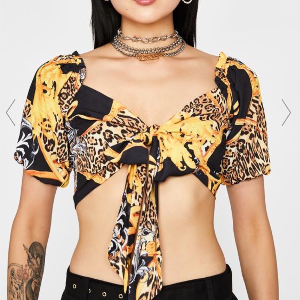 **LIGHTLY WORN** dolls kill I'M RICH BISH CROP TOP size small